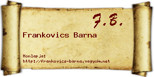 Frankovics Barna névjegykártya