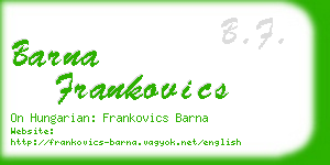 barna frankovics business card